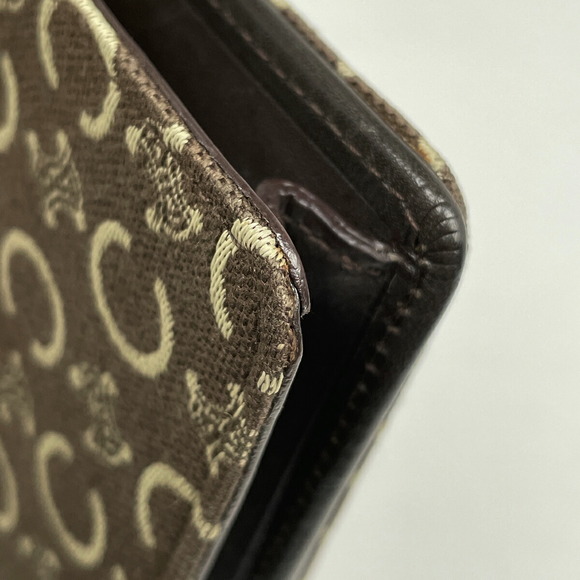 Celine C Macadam Pattern Mini Leather Pochette Shoulder Bag Brown - Picture 3 of 8